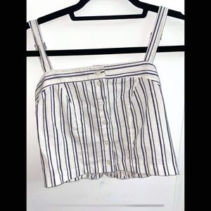 Button Up Striped Crop Top | Never Worn